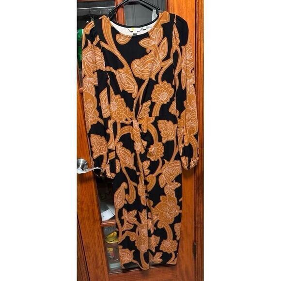 Boden dress paisley print jersey midi dress size 2 - Picture 4 of 6